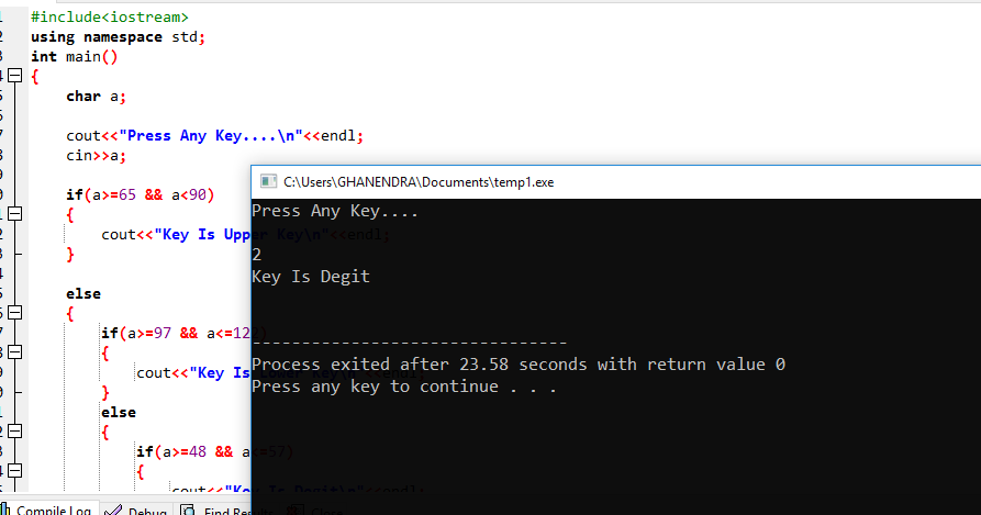 C++ Program To Check Upper Case Lower Case Digit And Special Symbol
