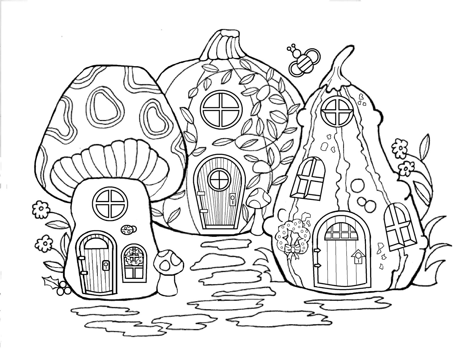 fairy cottage coloring pages - photo #31