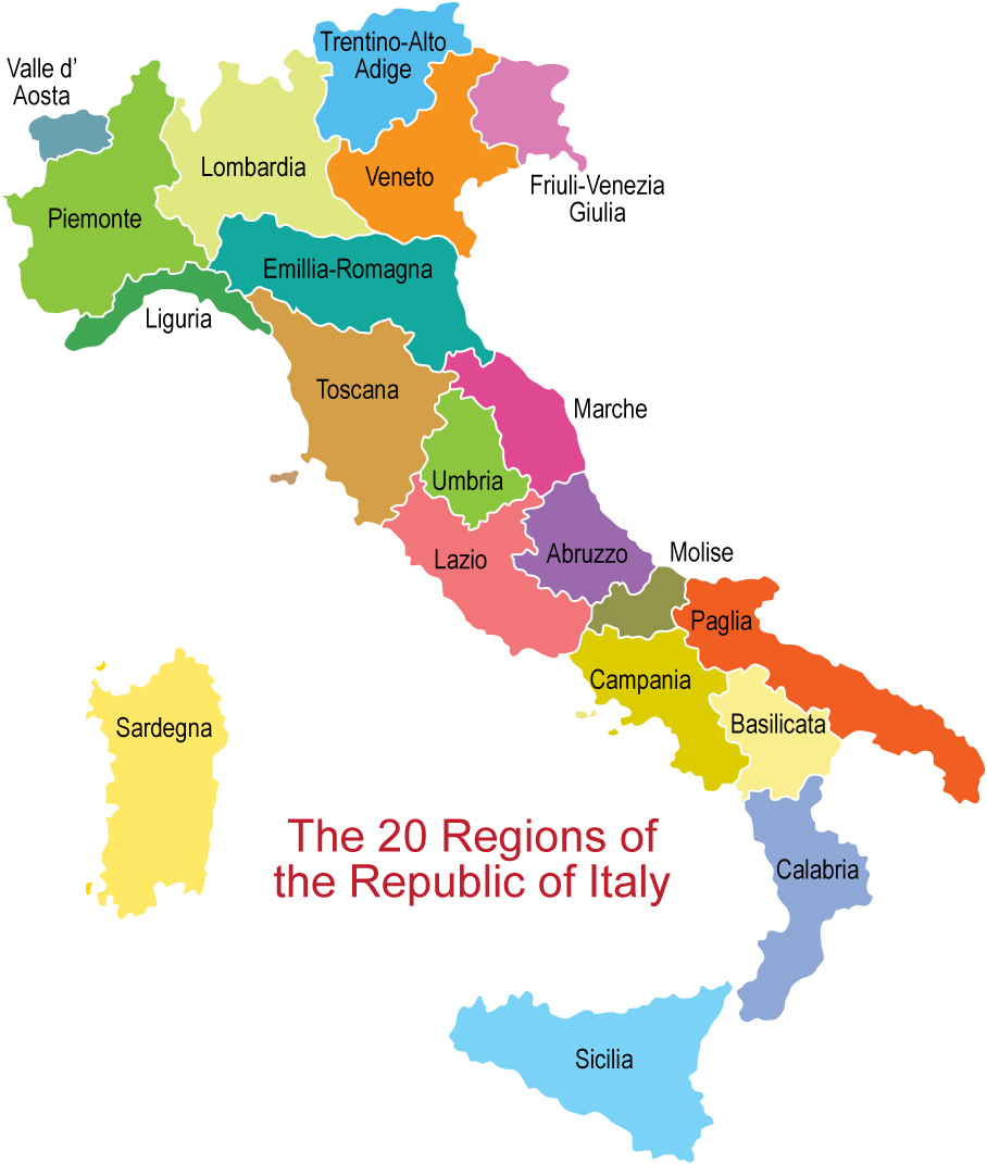 Italien Karte Bilder Fotos | Europa Karte Region Provinz Bereich