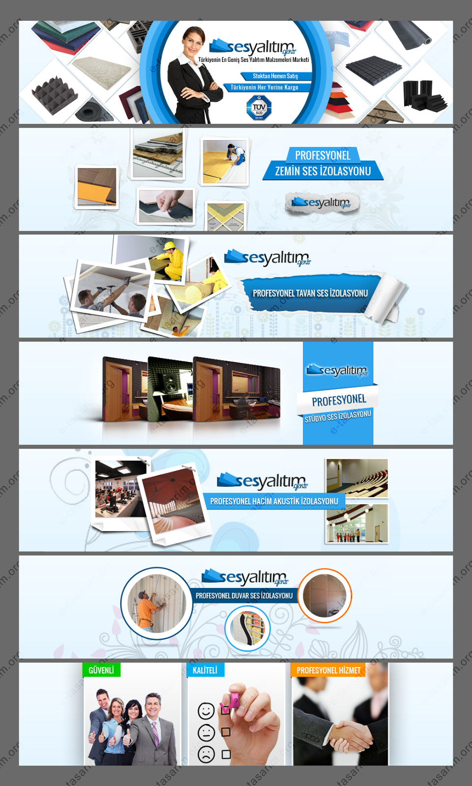 Download Ses Yalıtım Sitesi Slider Banner Tasarımları ~ E-Tasarım PSD Mockup Templates