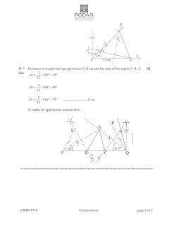 Math Construction Class Test Answer Scheme