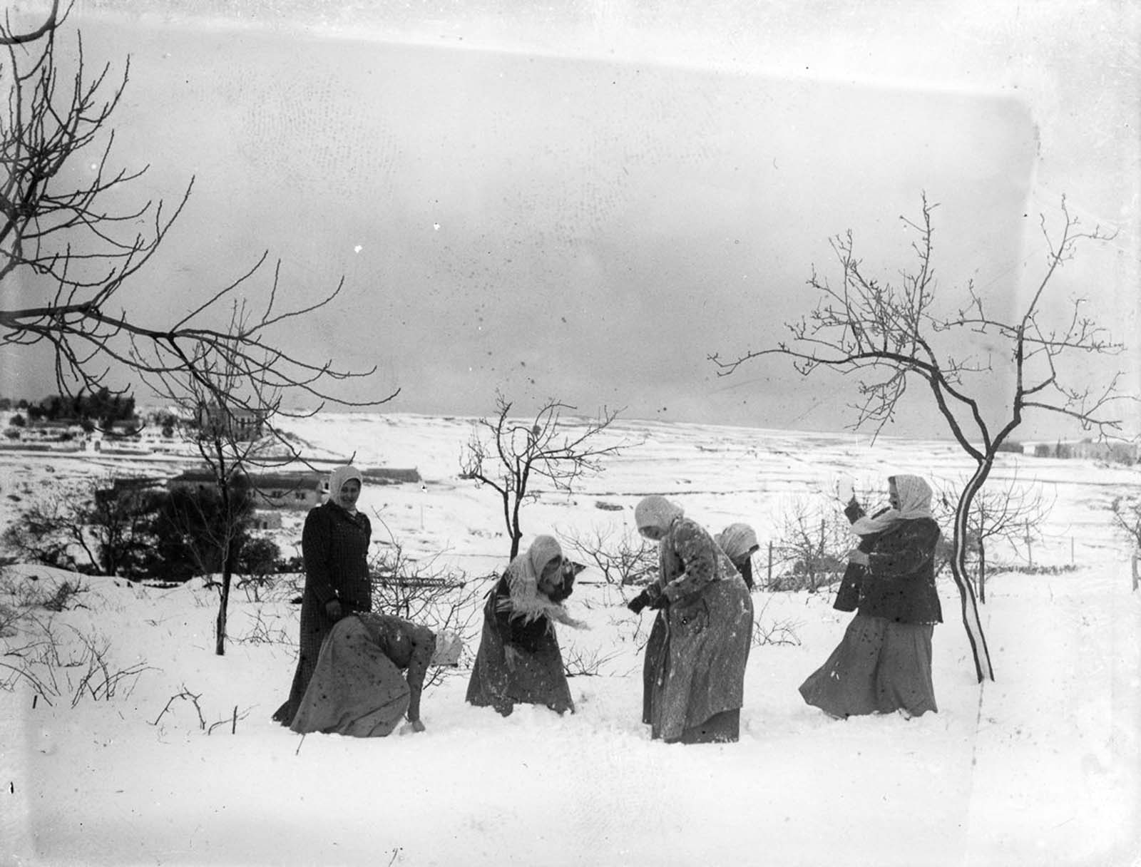 Jerusalem in snow, 1921