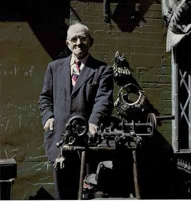 color photograph of The Key Maker, East Harlem, 1947