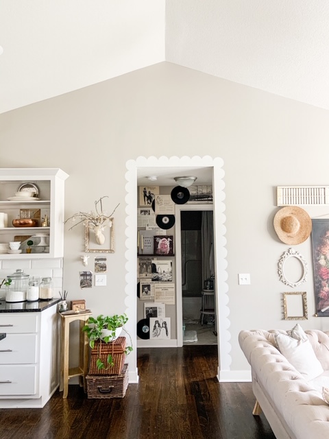 Scallop painted white around door opening