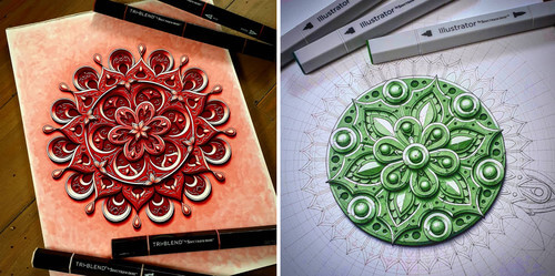 00-3D-Mandala-drawings-Baz-Furnell-www-designstack-co