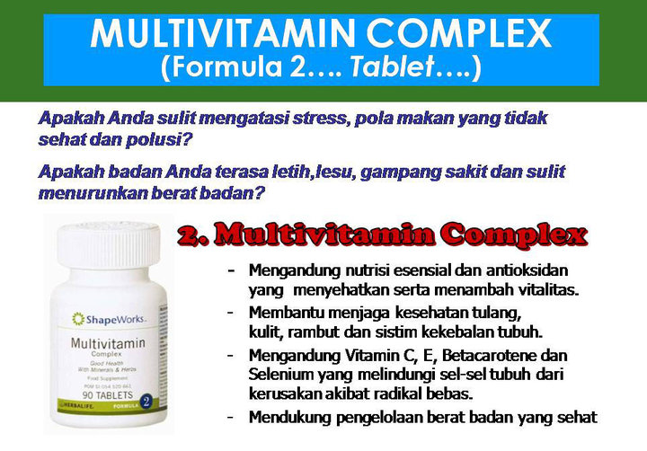 Herbalife Kupang Sehat MULTIVITAMIN COMPLEX (formula 2..tablet)