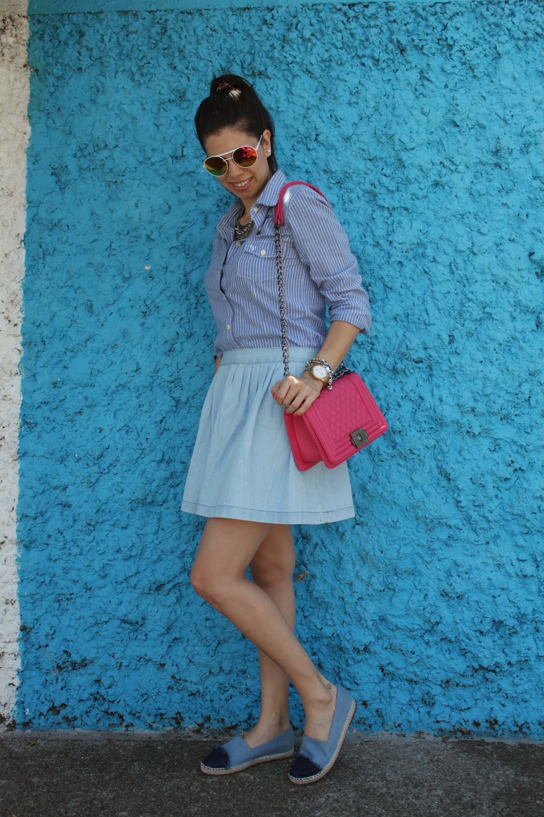 Mari Cerdelo: Look do dia: Azul e Pink
