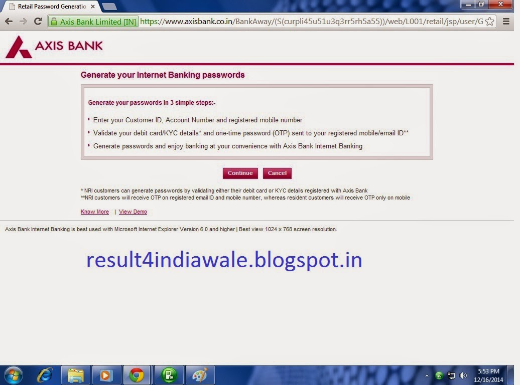Result 4 India Wale Axis Net Banking Register For New User ...