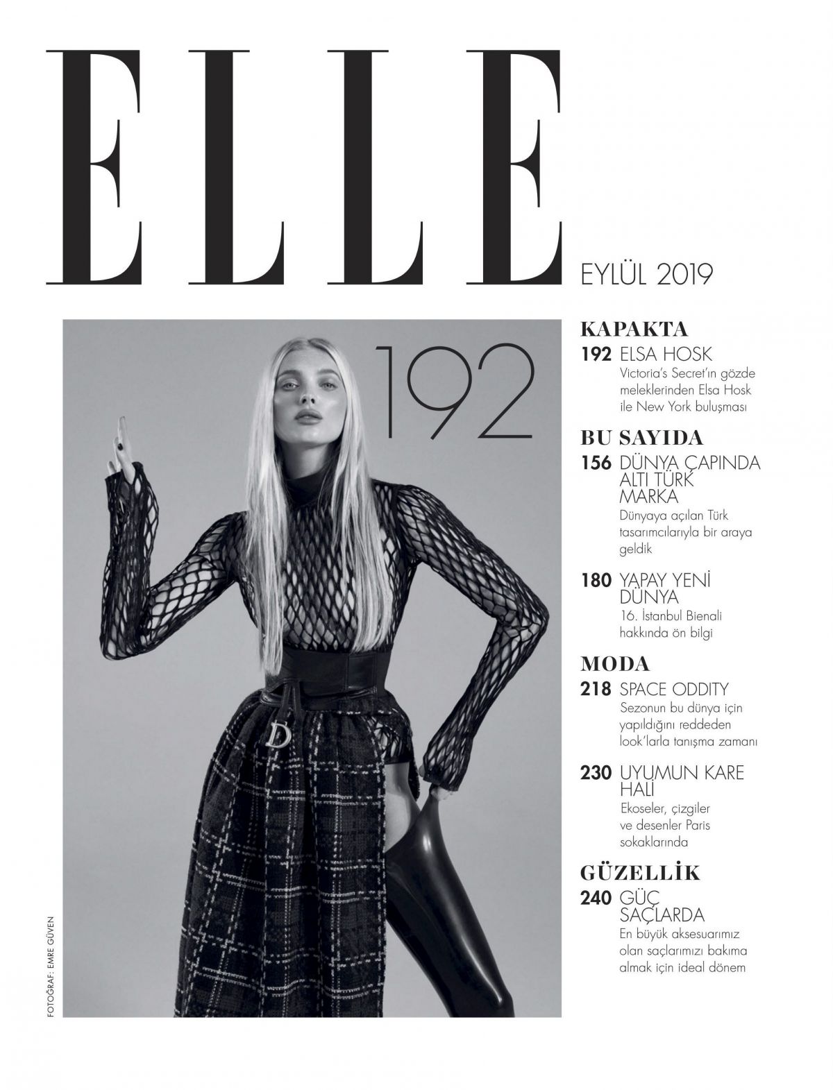 Elsa Hosk in Elle Magazine, Turkiye September 2019 Issue