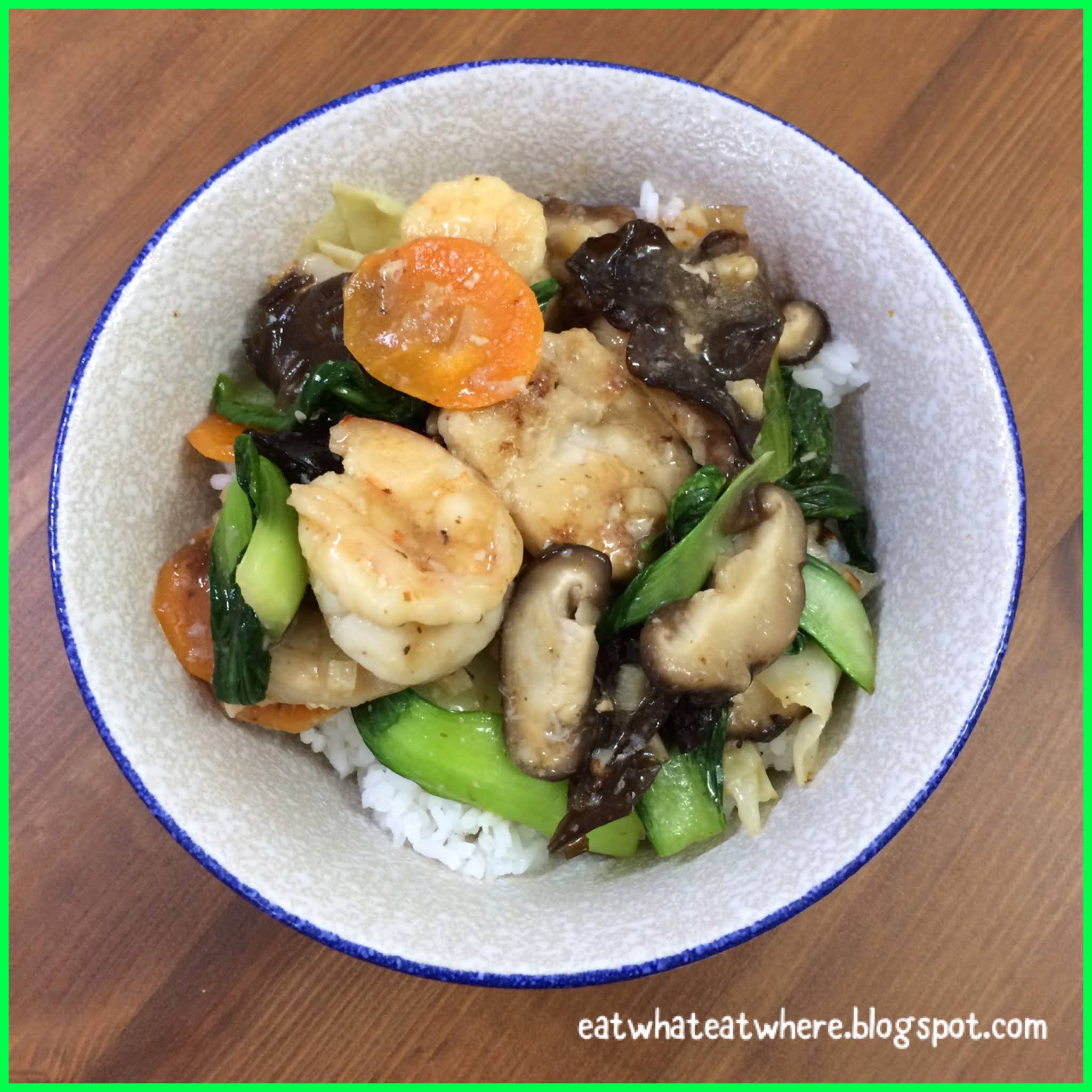 Eat what, Eat where? ewew cooks Chukadon (ChineseStyle Rice Bowl)
