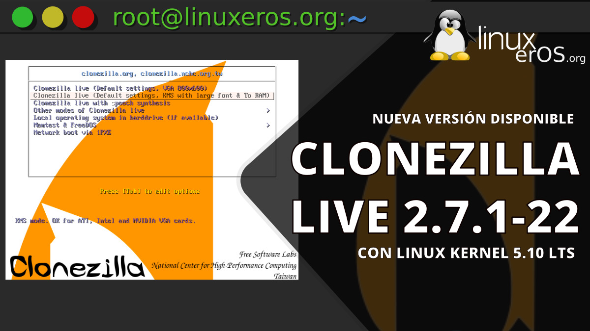 Clonezilla Live 2.7.1, con Linux 5.10 LTS, supporto RAID migliorato
