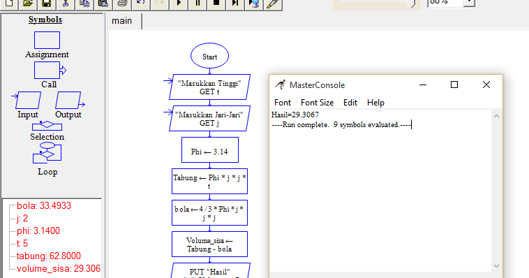 Contoh Flowchart Menghitung Volume Tabung URasmi