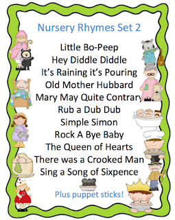 Nursery Rhymes Set 2 (cards 8x10) ~ Preschool Printables
