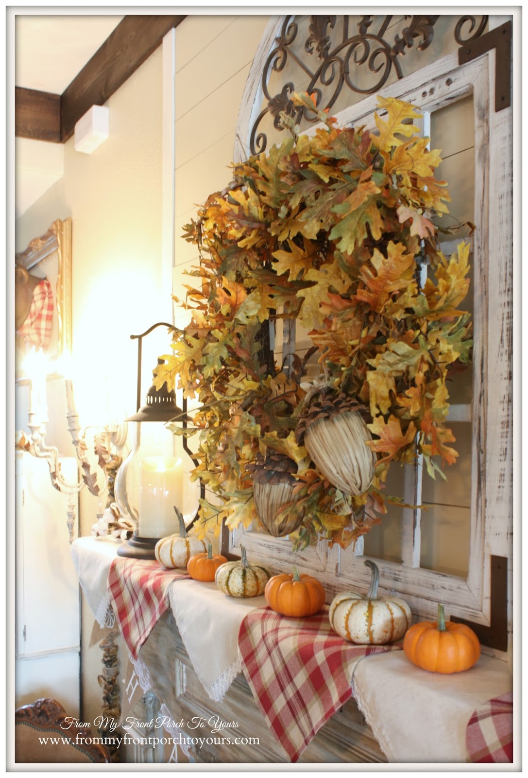 From My Front Porch To Yours: Fall Mantel 2015- Farmhouse Style