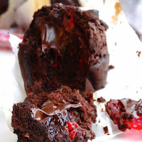  Muffins de chocolate e framboesa