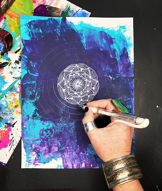 a peek inside my process: mandala and paint