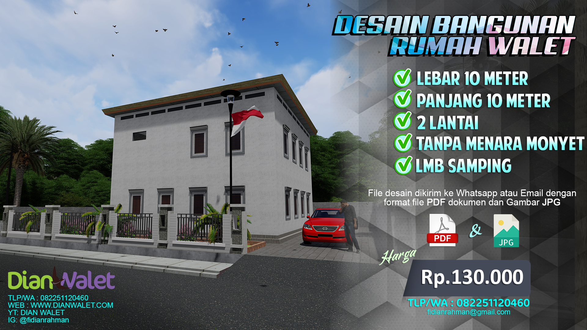 Desain Rumah Walet RBW 10X10 2 Lantai Terbaru 2020 DIAN WALET