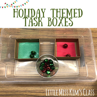 Holiday Themed Task Boxes for Special Education