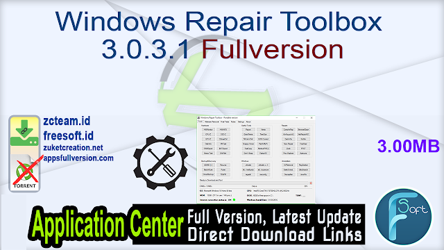 Windows Repair Toolbox 3.0.3.1 Fullversion