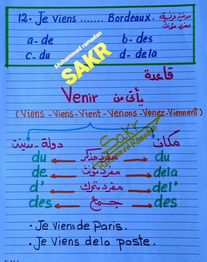 أهم ٣٠ فكرة لقواعد اللغة الفرنسية للصف الثالث الثانوى مسيو/ محمد رمضان 12