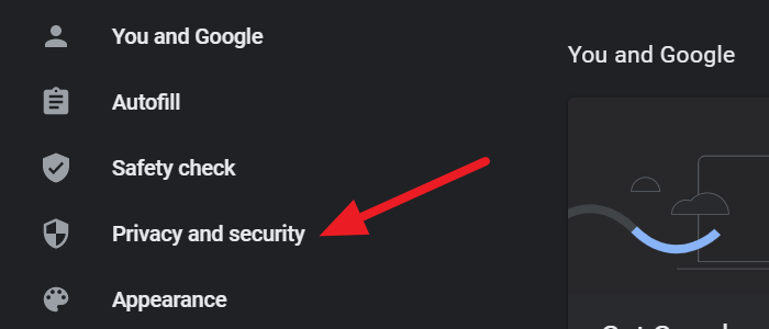 Confidentialité et sécurité dans les paramètres de Chrome