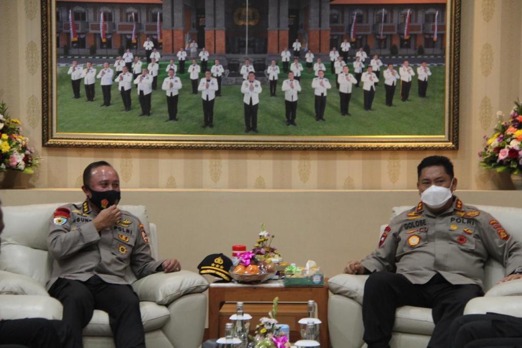 Kapolda Bali Sambut Tim Monitoring Pengendalian Mutu Wasrik Tahap II