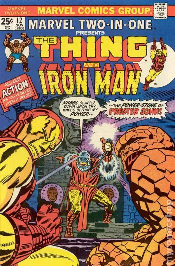 Marvel Two-In-One #12, portada de Jack Kirby, Frank Giacoia y John Costanza