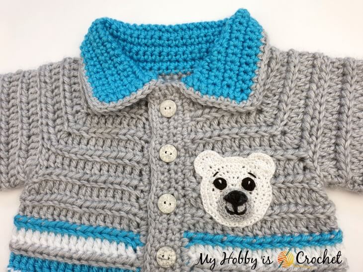 Arctic Baby Cardigan - Free Crochet Pattern