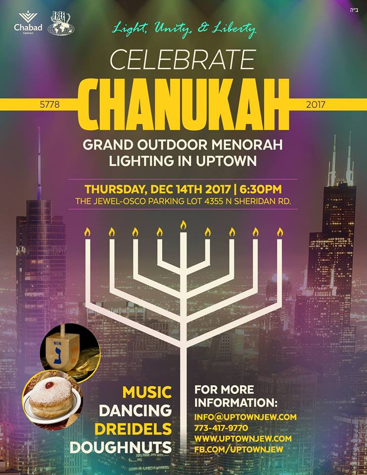 Uptown Update Grand Menorah Lighting Tonight At Sheridan and Montrose