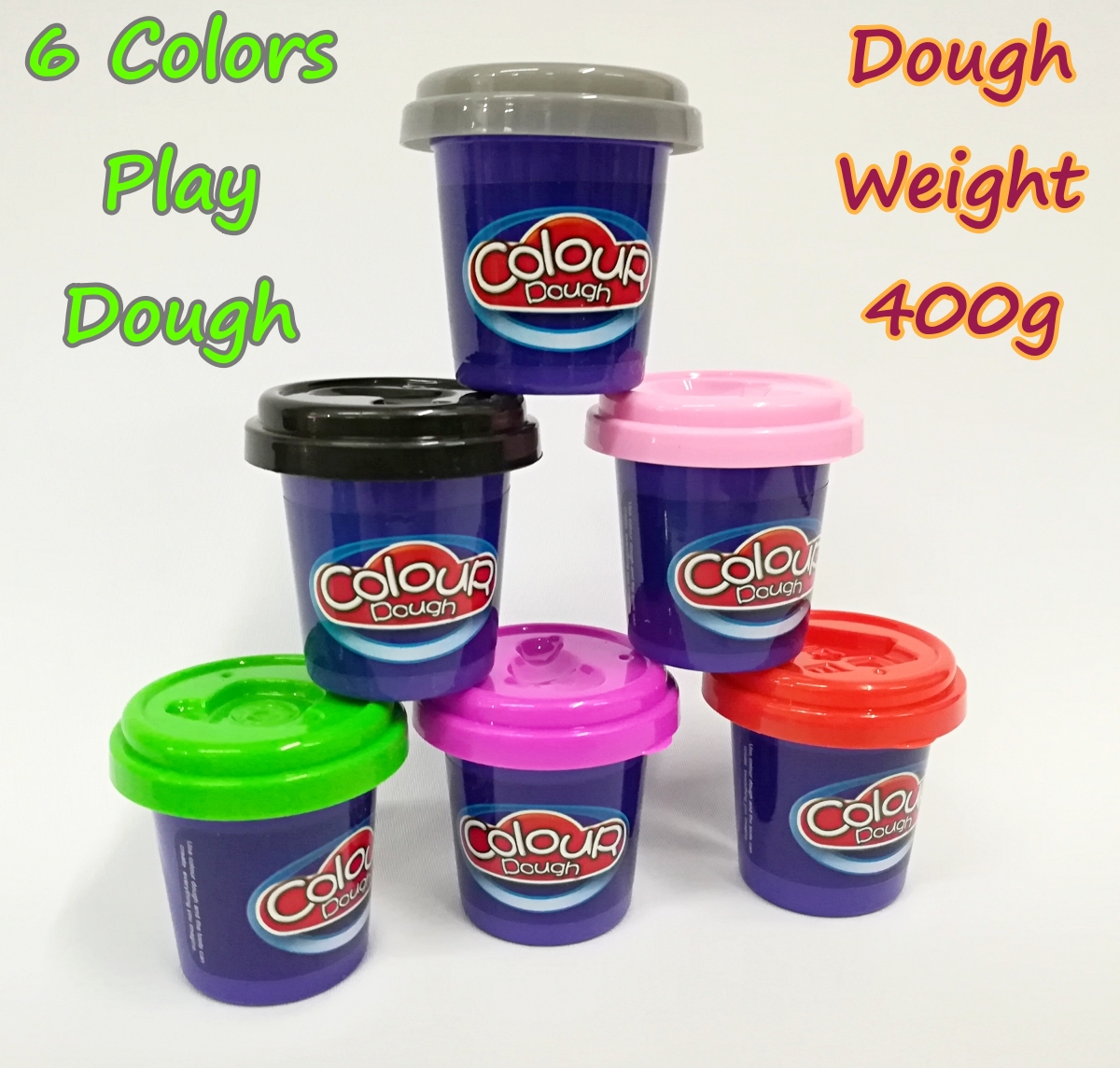 BongBongIdea COLOR PLAY DOUGH CLAY 6 CANS 400g