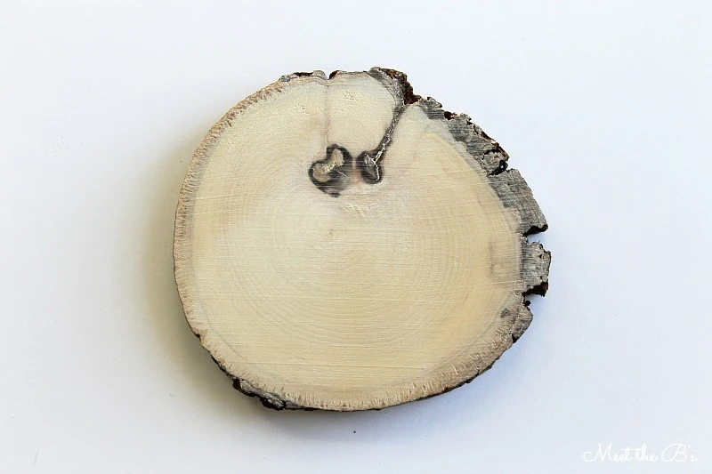 DIY wood-burned wood slice ornaments
