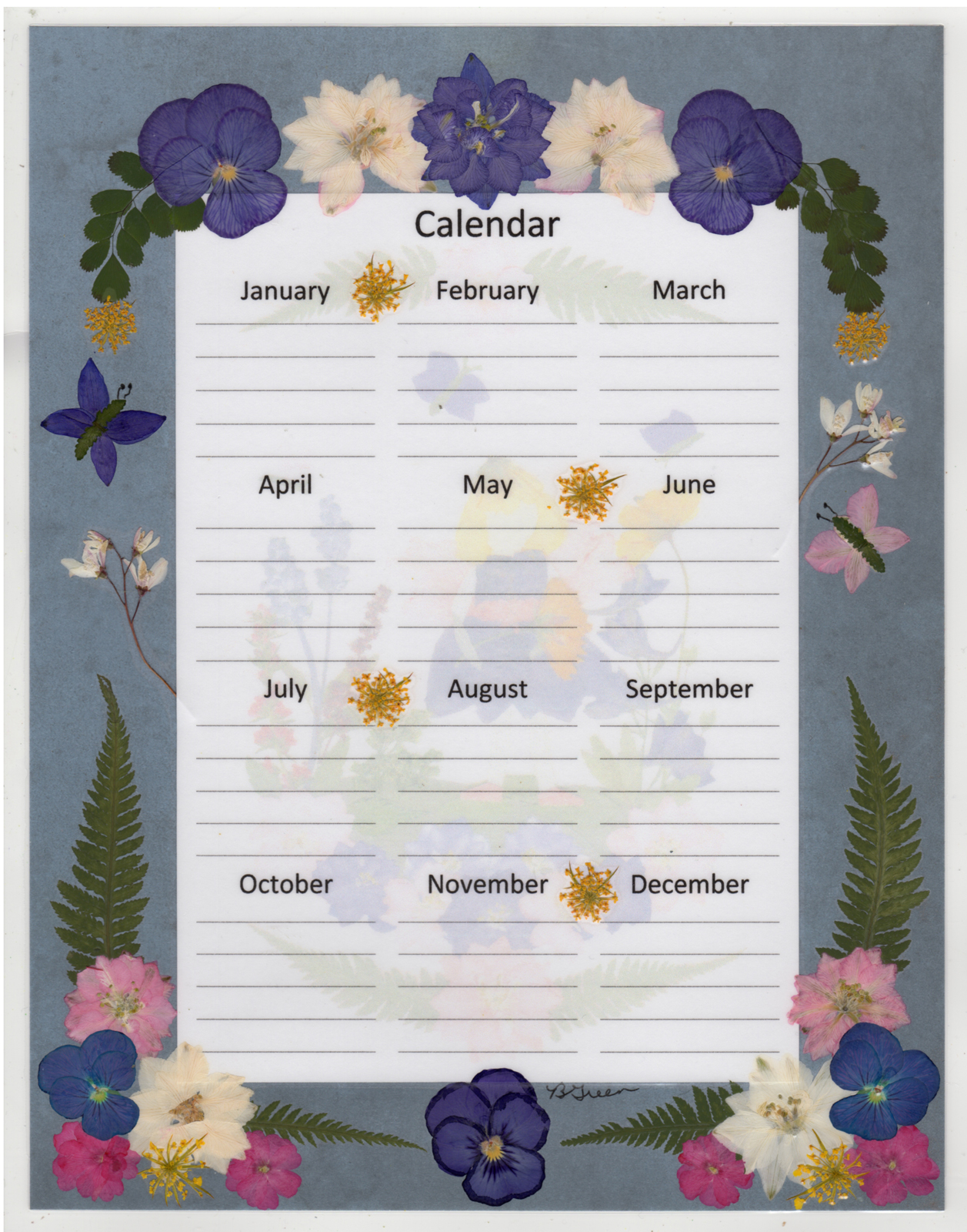B's Garden Treasures Blog My Current Work: Special Occasion Calendars