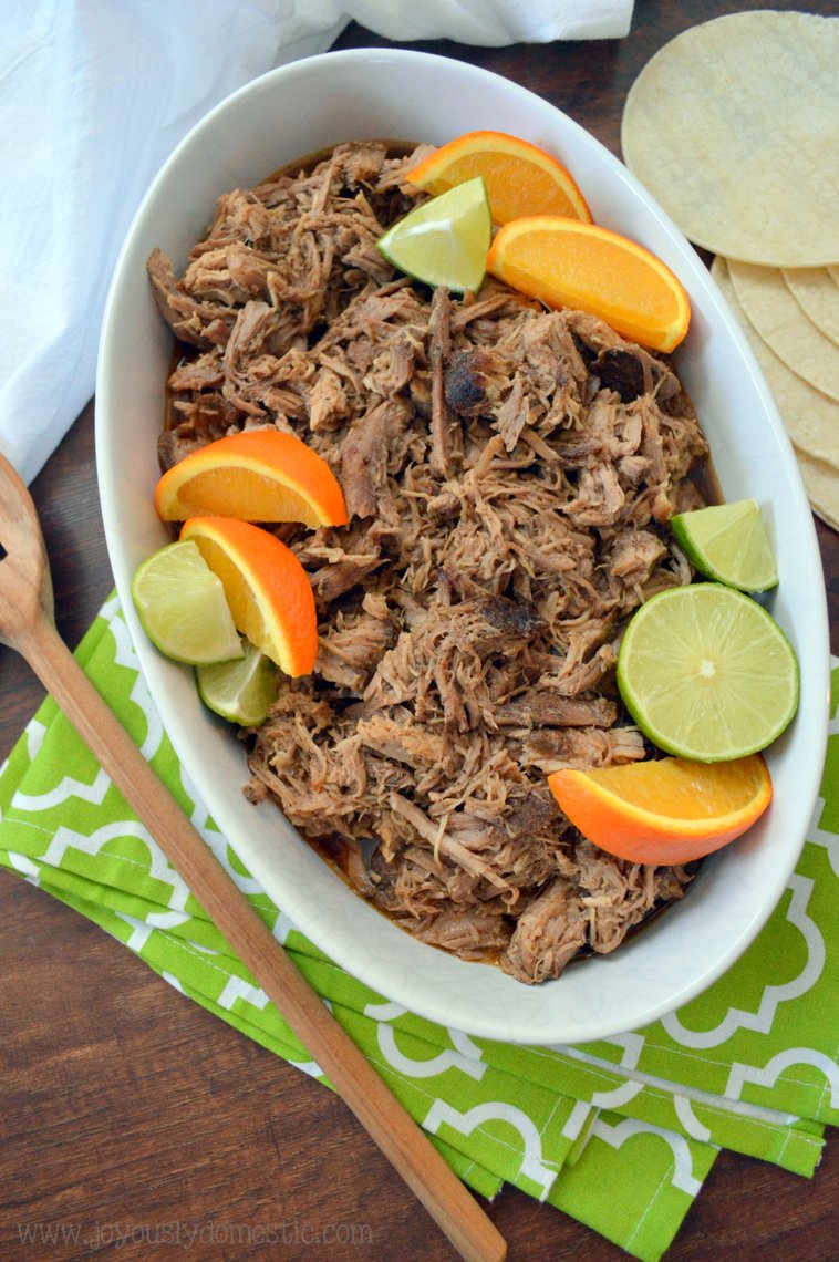 Joyously Domestic Slow Cooker Kickin' Mexican Pulled Pork