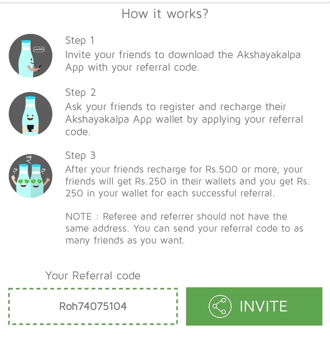 akshayakalpa referral code
