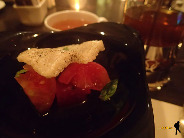 Tomato Watermelon Dressing and Green Tea Puff Rice pairing with Green Tea with Jasmine Flower Character