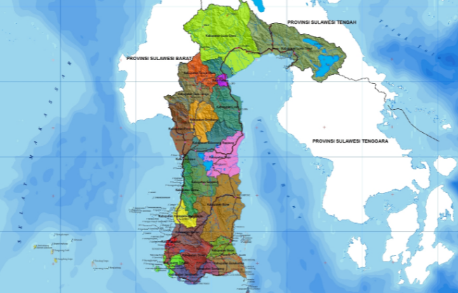 Letak Geografis Kabupaten dan Kota di Prov. Sulawesi Selatan - Tentang  Provinsi
