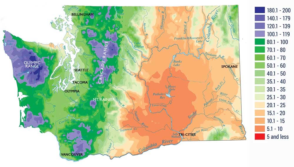 Cliff Mass Weather Blog Where is the driest place in Washington State?