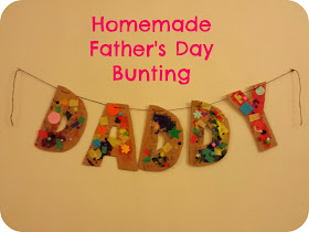 daddy bunting, father's day, father's day craft, crafting with a toddler, toddler crafts, daddy bunting, toddler made bunting.