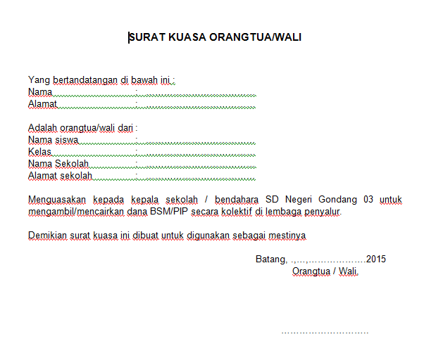 Contoh Surat Kuasa Kolektif Bsm - Contoh Surat