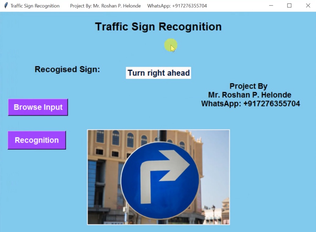Traffic Sign Recognition using Python Source Code Low Price Projects