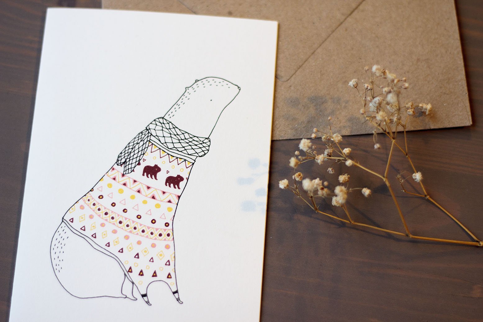 Majasbok friend in a sweater card Majasbok friend in a sweater card