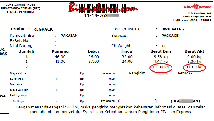 Cek Pengiriman Lion Express