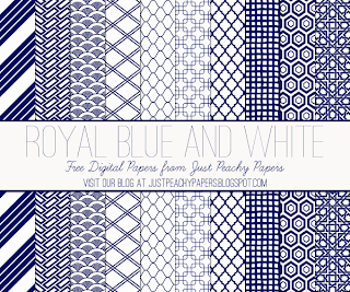 Free Digital Papers: Royal Blue and White