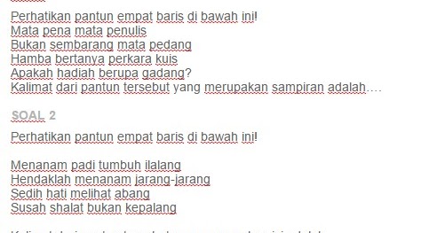 Contoh Soal Struktur Isi Teks Pantun Ezy Blog Contoh Soal Struktur Isi Teks Pantun Ezy Blog