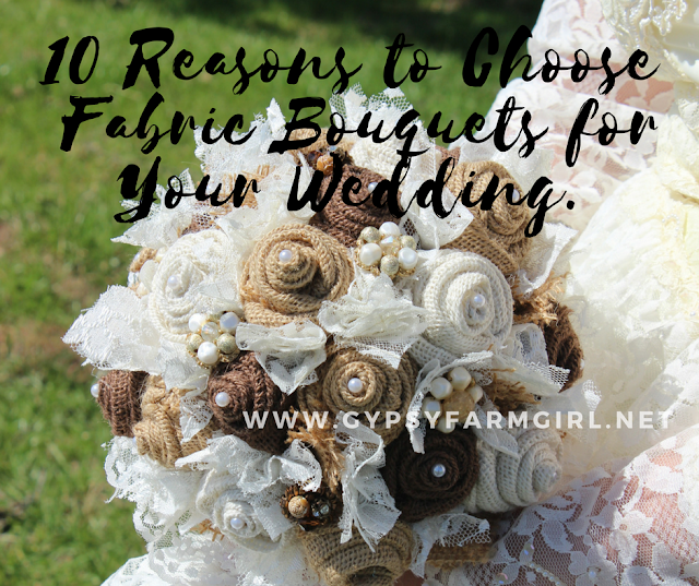 Burlap and Lace Wedding Bouquets