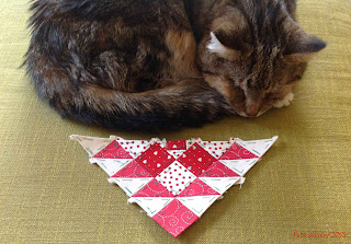 Sparky  the Cat with Block 92 Nearly Insane Quilt