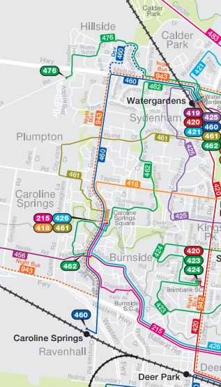 460 Bus Route Map Melbourne On Transit: Timetable Tuesday #24: Route 460 - The Caroline  Springs Main Road Bus Route With The 75 Minute Wait