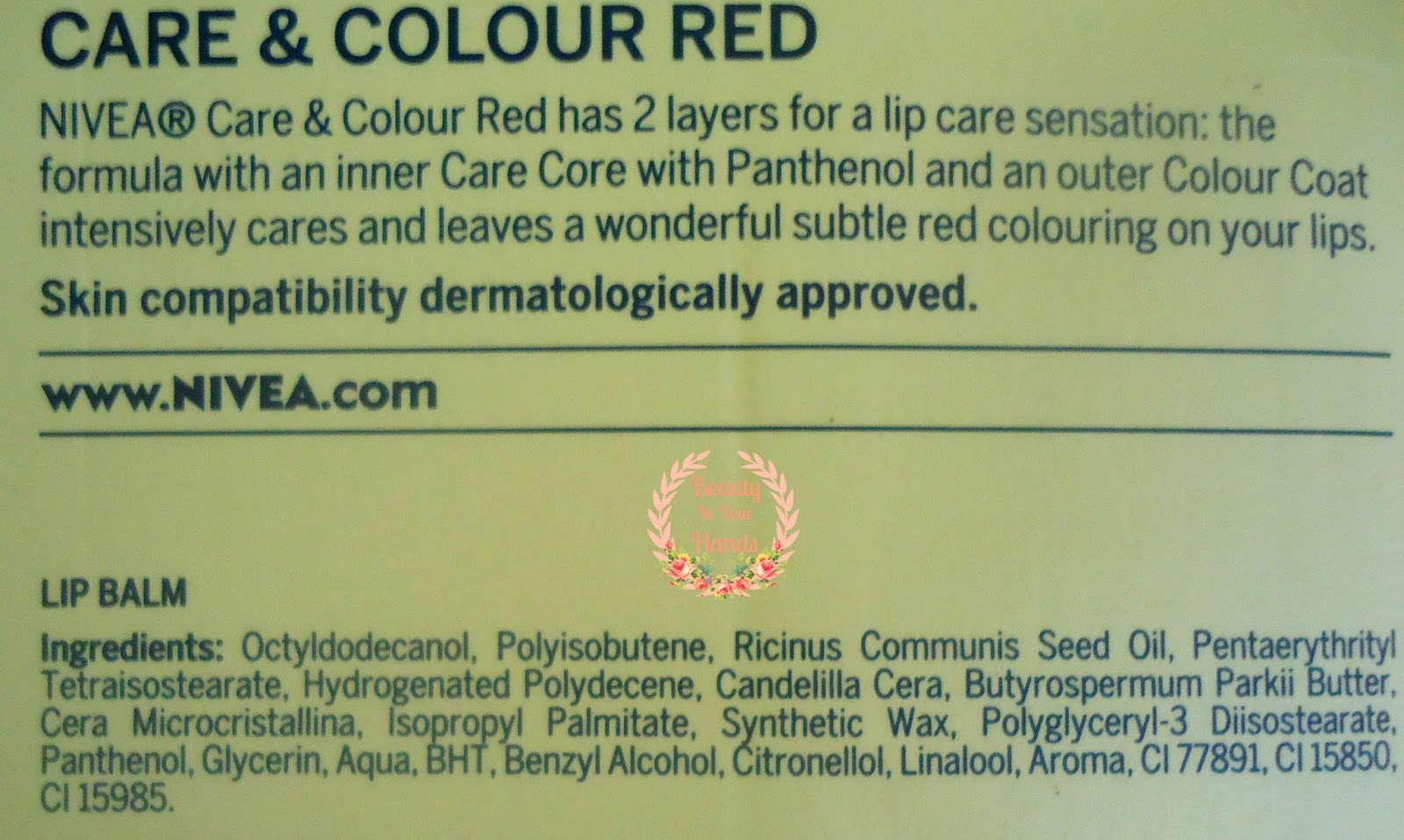 Beauty In Your Hands: Nivea Care & Colour Red Lip Balm Review