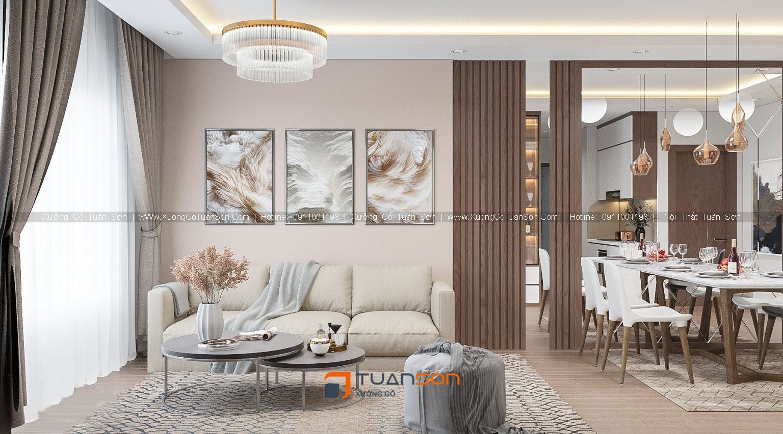 Thiết kế nội thất căn hộ 2 phòng ngủ (căn góc) IEC Thanh Trì Thiết kế nội thất căn hộ 2 phòng ngủ (căn góc) IEC Thanh Trì