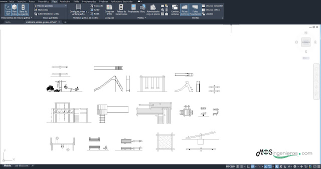 bloque de autocad parque infantil